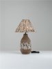 Lampka stołowa nocna ceramiczna tkaninowy abażur boho rustykalna industrialna Luces Exclusivas